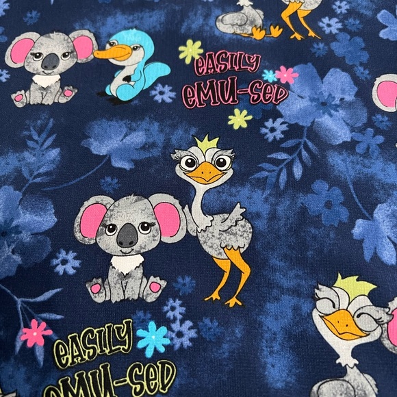 Cherokee iflex 3x Cute Emu Scrub Top - Picture 3 of 4